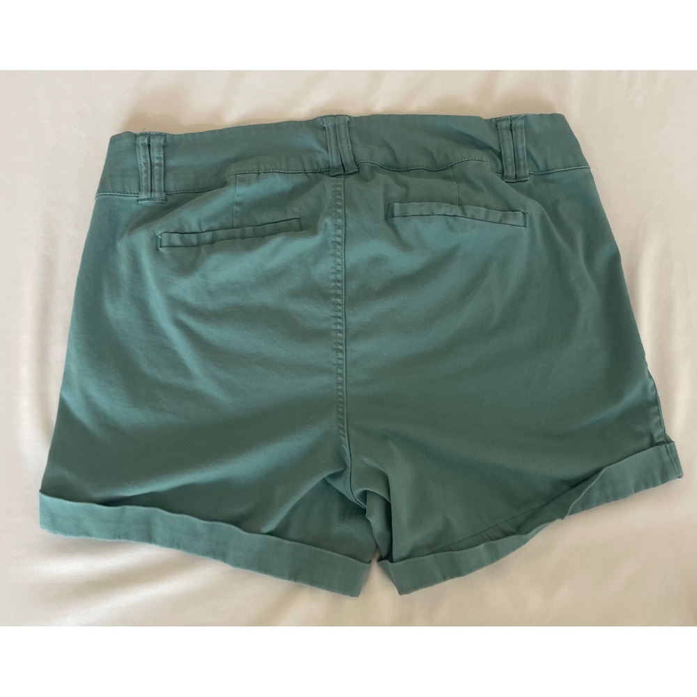Torrid Womens Sage Green Cuffed Chino Shorts Size 18 Stretch Cotton Twill Teal - Picture 7 of 7